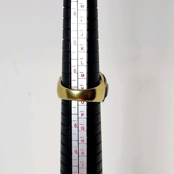 STUNNING-Heidi Daus Simulated Pearl Ring W Irridescent Rhinestones, EUC Size 7 - Picture 3 of 5